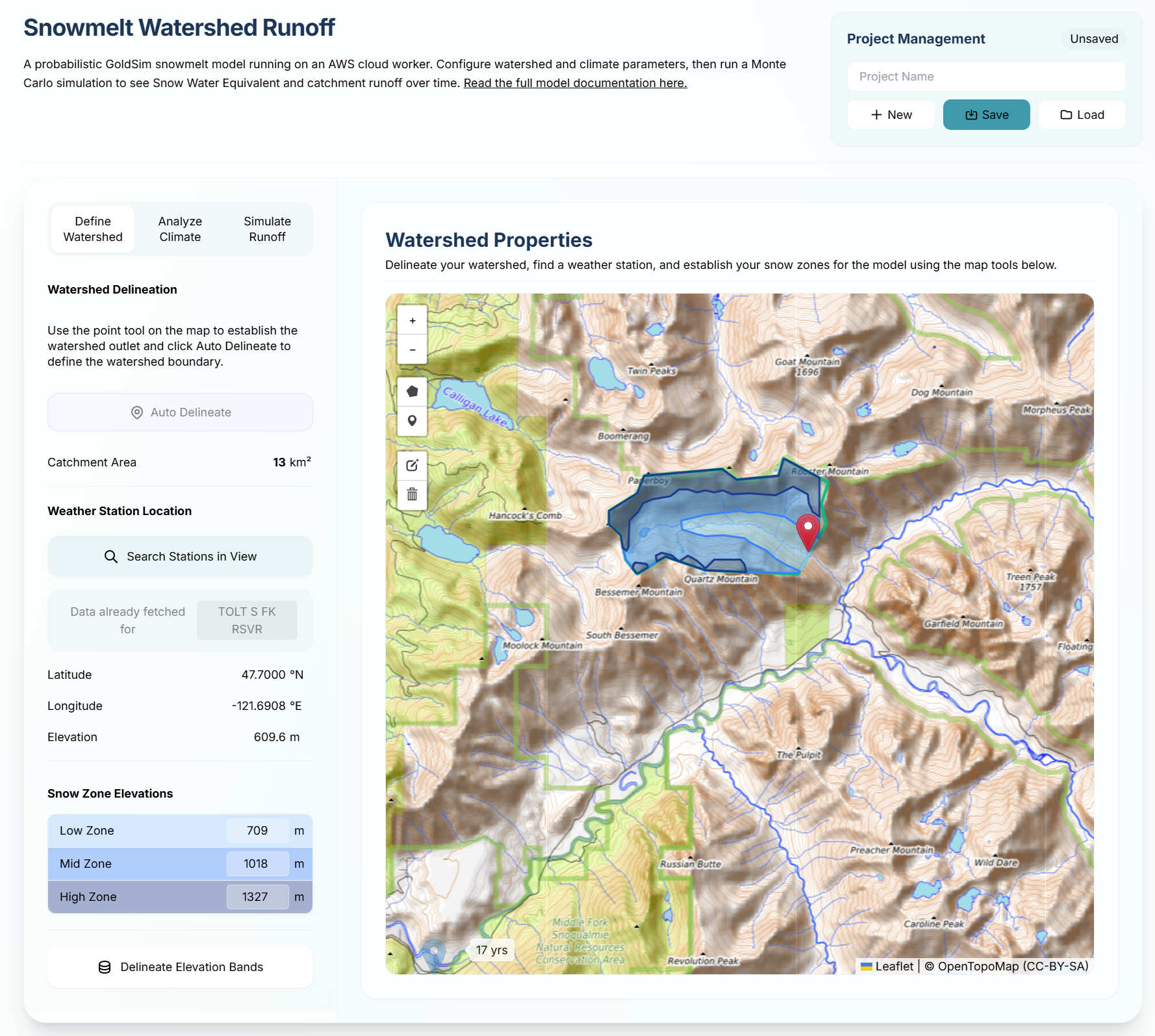 Probabilistic Snowmelt Watershed Runoff